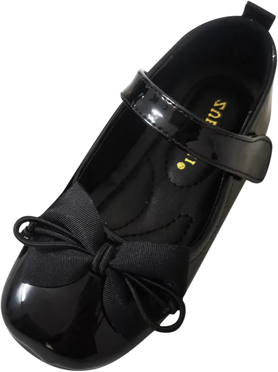 Children Pearl Leather Shoes Fashion Single Shoes with Soft Soles Black Small Leather Shoes Mary Shoes for Girls Size 3