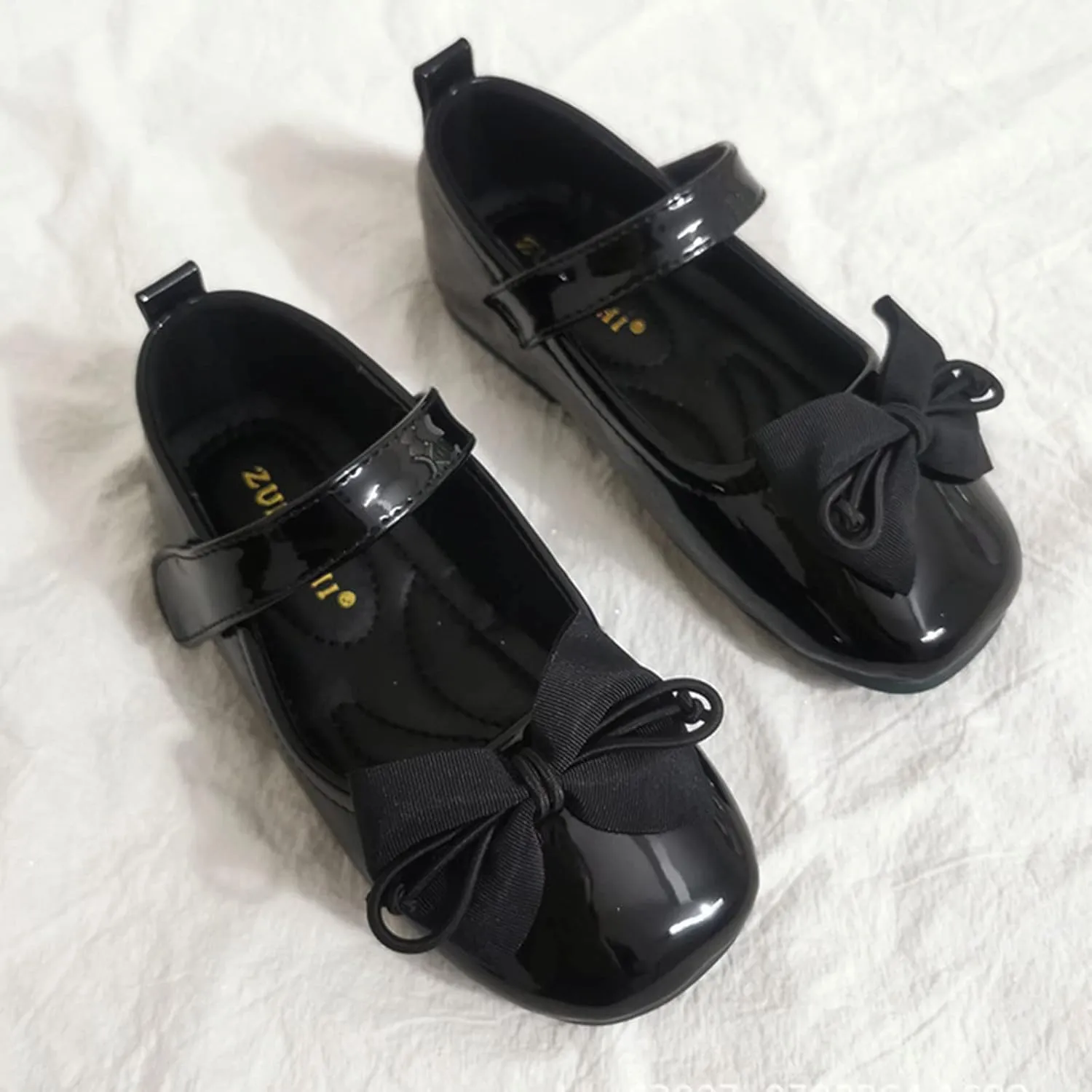 Children Pearl Leather Shoes Fashion Single Shoes with Soft Soles Black Small Leather Shoes Mary Shoes for Girls Size 3