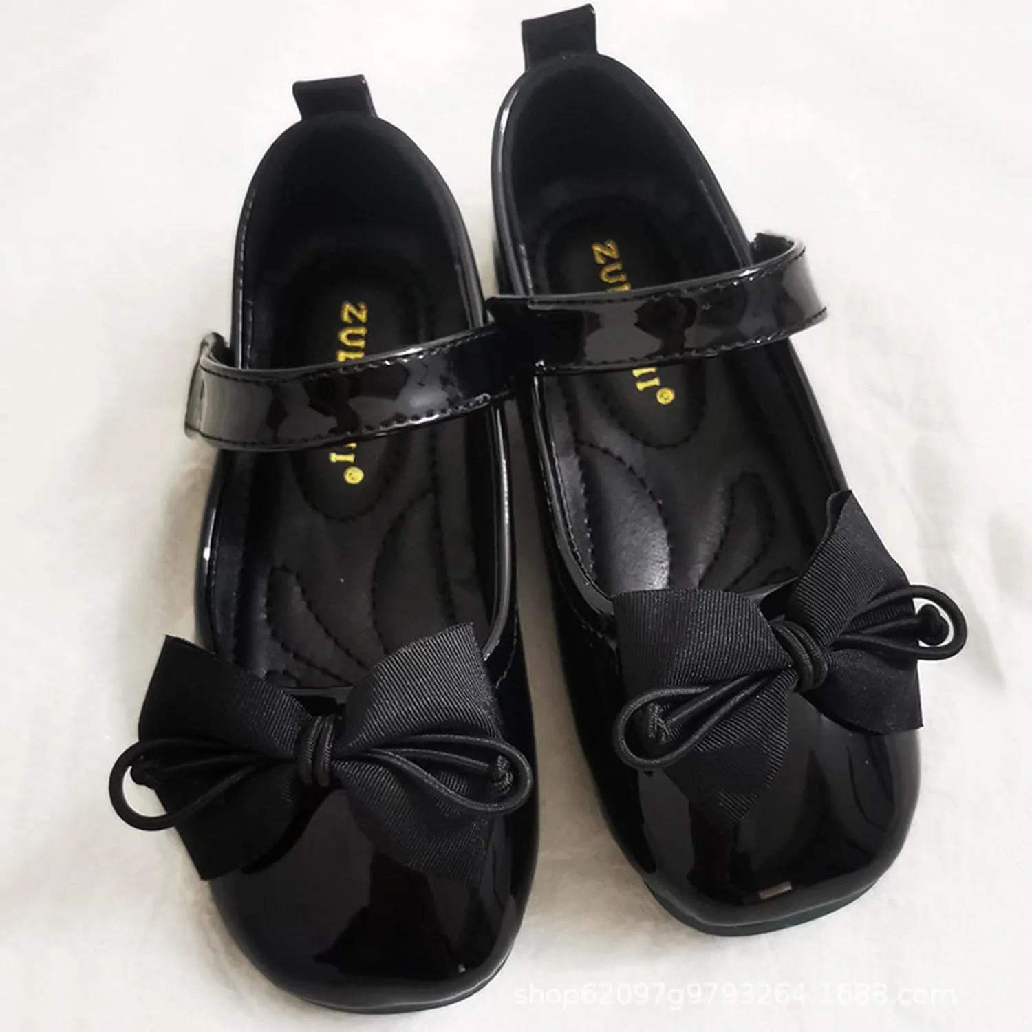 Children Pearl Leather Shoes Fashion Single Shoes with Soft Soles Black Small Leather Shoes Mary Shoes for Girls Size 3