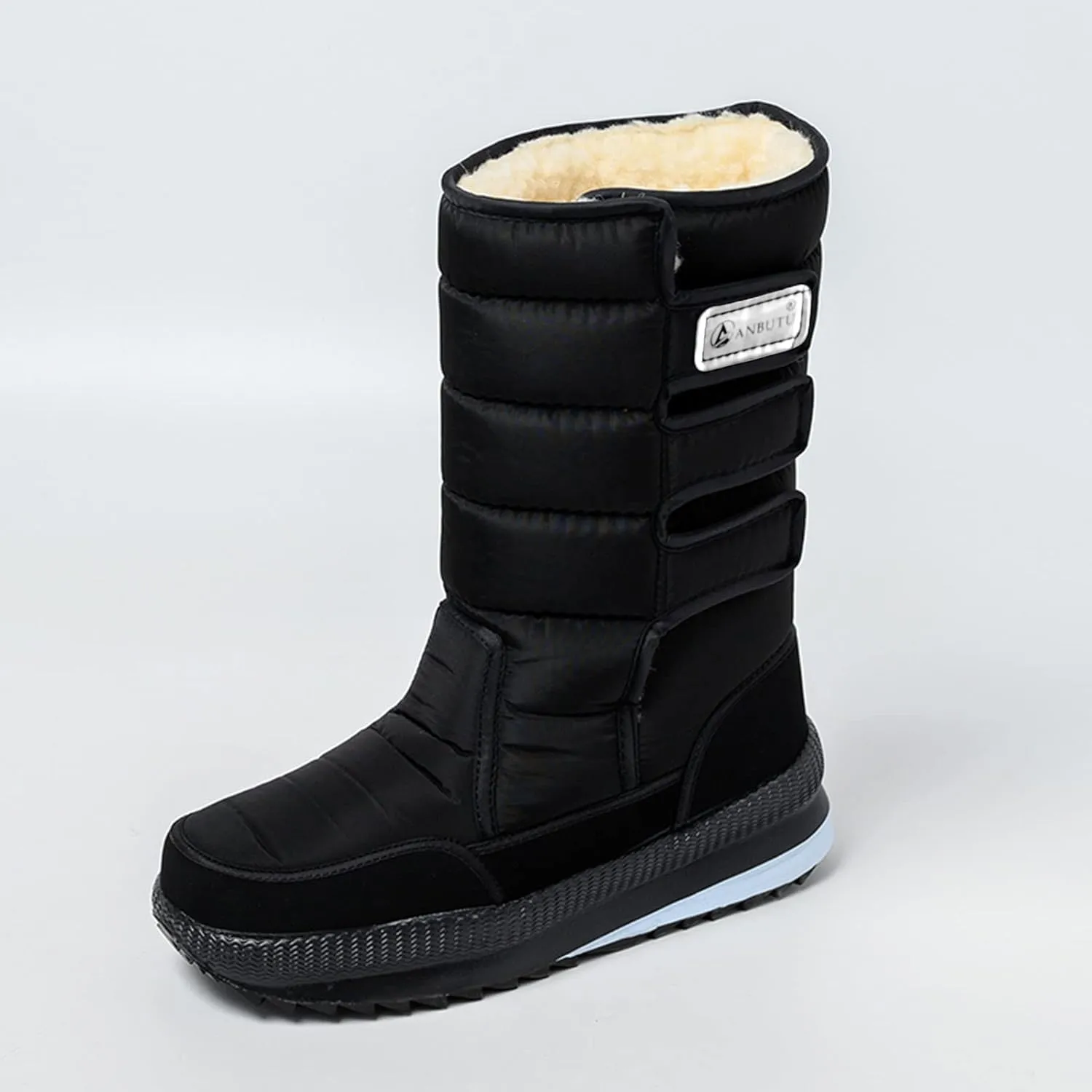 Cold Proof Snow Boots for Men and Women Non Slip Thick Bottom Boots Water Proof Fleece Lined Warm Mid Hardcore Shoes