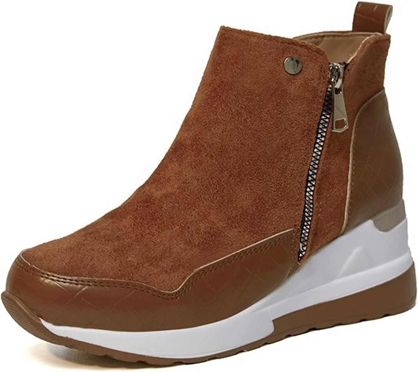 Cowboy Boots for Women High Heel Peep Toe Ankle Booties Leather Boots Wedges Short Booties Single Shoes 52