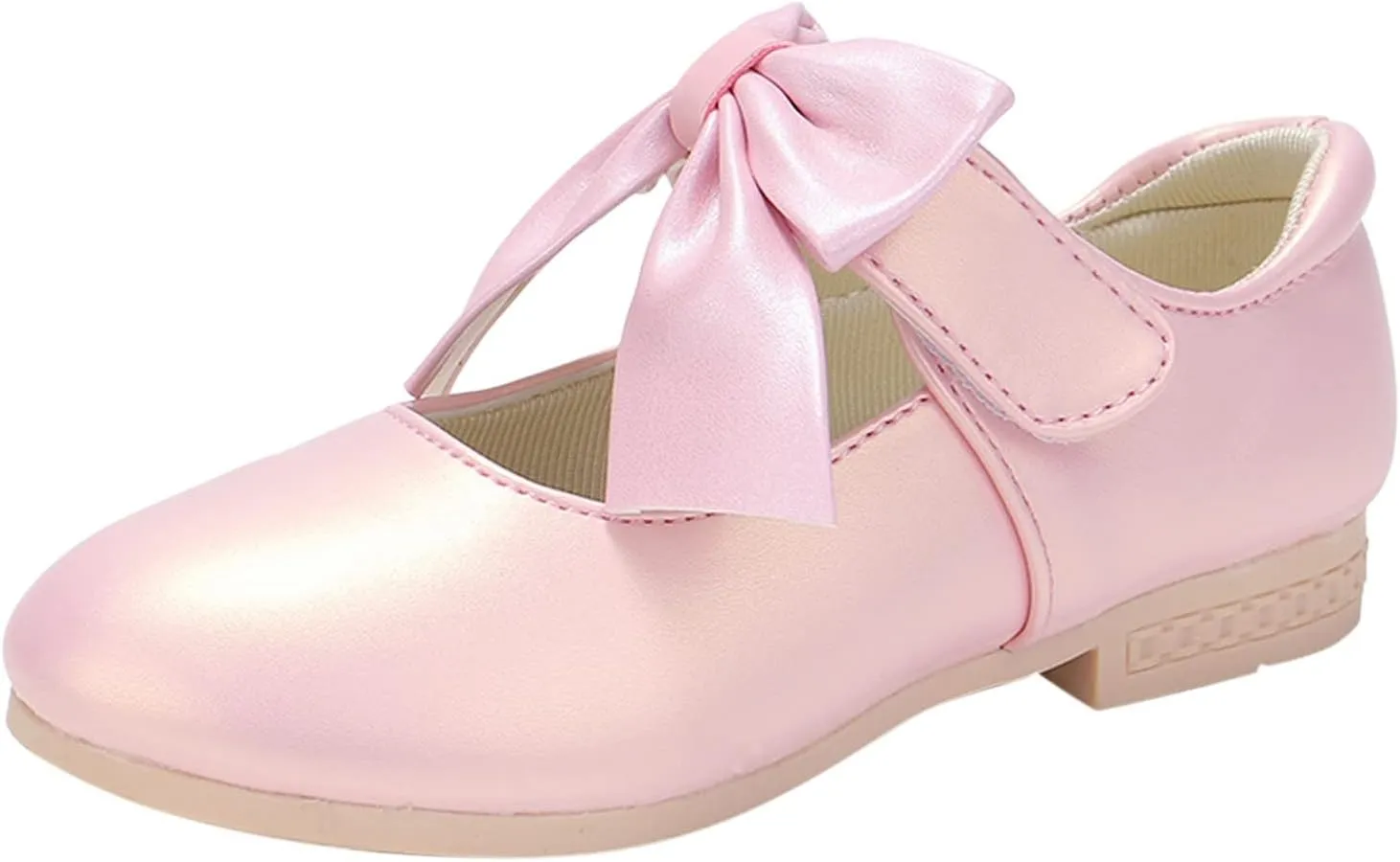 Cute Bowknot Girls Mary Jane Low Heel Dress Shoes Princess Elegant Flower Wedding Pary Ballet Pump Baptism Shoes