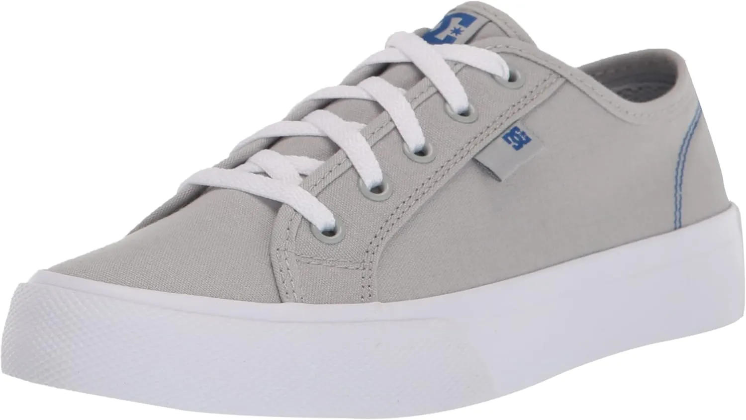 DC Boy's Manual Low Shoe Skate, Grey/White, 1 Big Kid