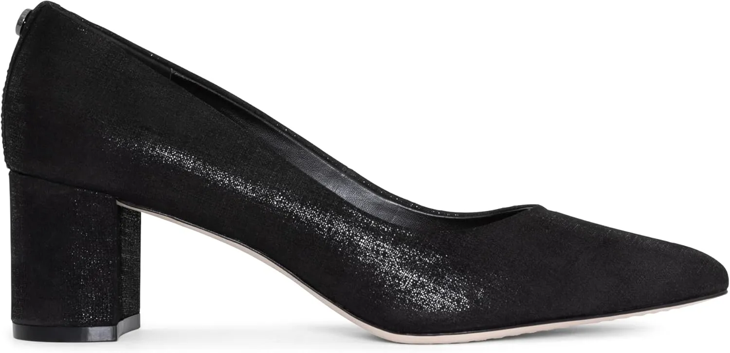 Donald Pliner Women's Stephani High Crepe Fabric ?C 2?? Block, Chunky Heels Dress Shoes, Classic Pump