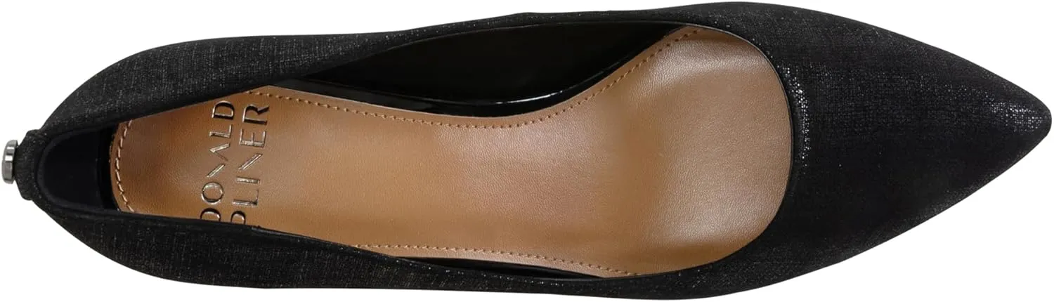 Donald Pliner Women's Stephani High Crepe Fabric ?C 2?? Block, Chunky Heels Dress Shoes, Classic Pump