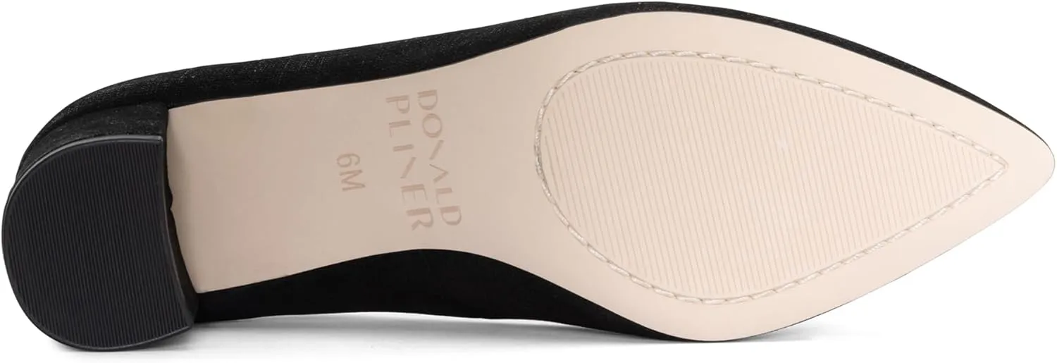Donald Pliner Women's Stephani High Crepe Fabric ?C 2?? Block, Chunky Heels Dress Shoes, Classic Pump