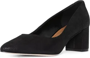Donald Pliner Women's Stephani High Crepe Fabric ?C 2?? Block, Chunky Heels Dress Shoes, Classic Pump