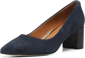 Donald Pliner Women's Stephani High Crepe Fabric ?C 2?? Block, Chunky Heels Dress Shoes, Classic Pump