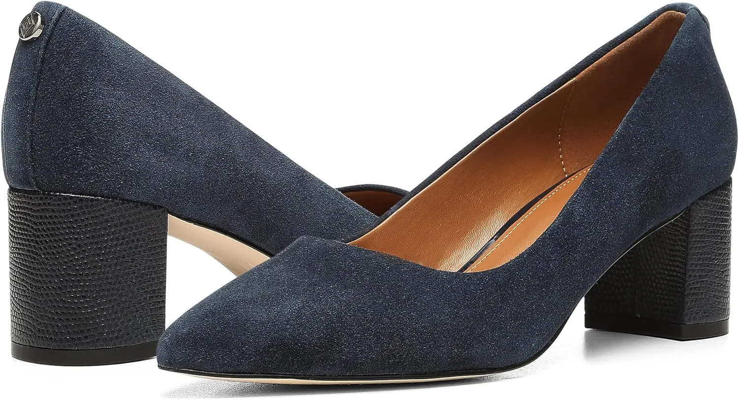 Donald Pliner Women's Stephani High Crepe Fabric ?C 2?? Block, Chunky Heels Dress Shoes, Classic Pump