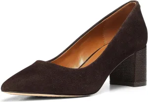 Donald Pliner Women's Stephani High Crepe Fabric ?C 2?? Block, Chunky Heels Dress Shoes, Classic Pump