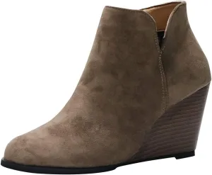 Dress Boots Women Red Ankle Boots Pointed Boots Womens Gray Boots Dressy Leather Ankle Boots for Women Low Heel Women's Ankle Boots Size 11 Wide Width