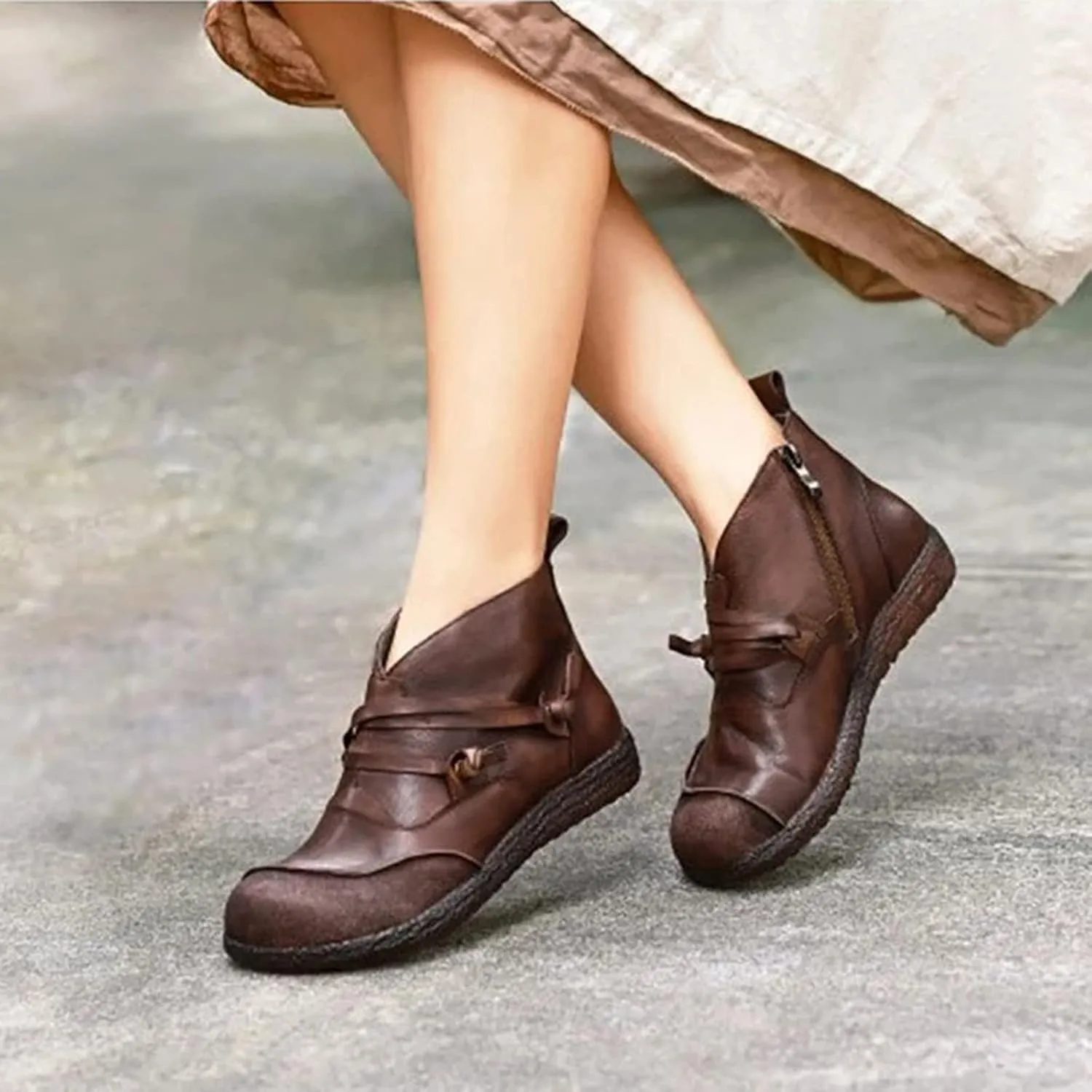 Dress Boots Women Red Ankle Boots Pointed Boots Womens Gray Boots Dressy Leather Ankle Boots for Women Low Heel Women's Ankle Boots Size 11 Wide Width