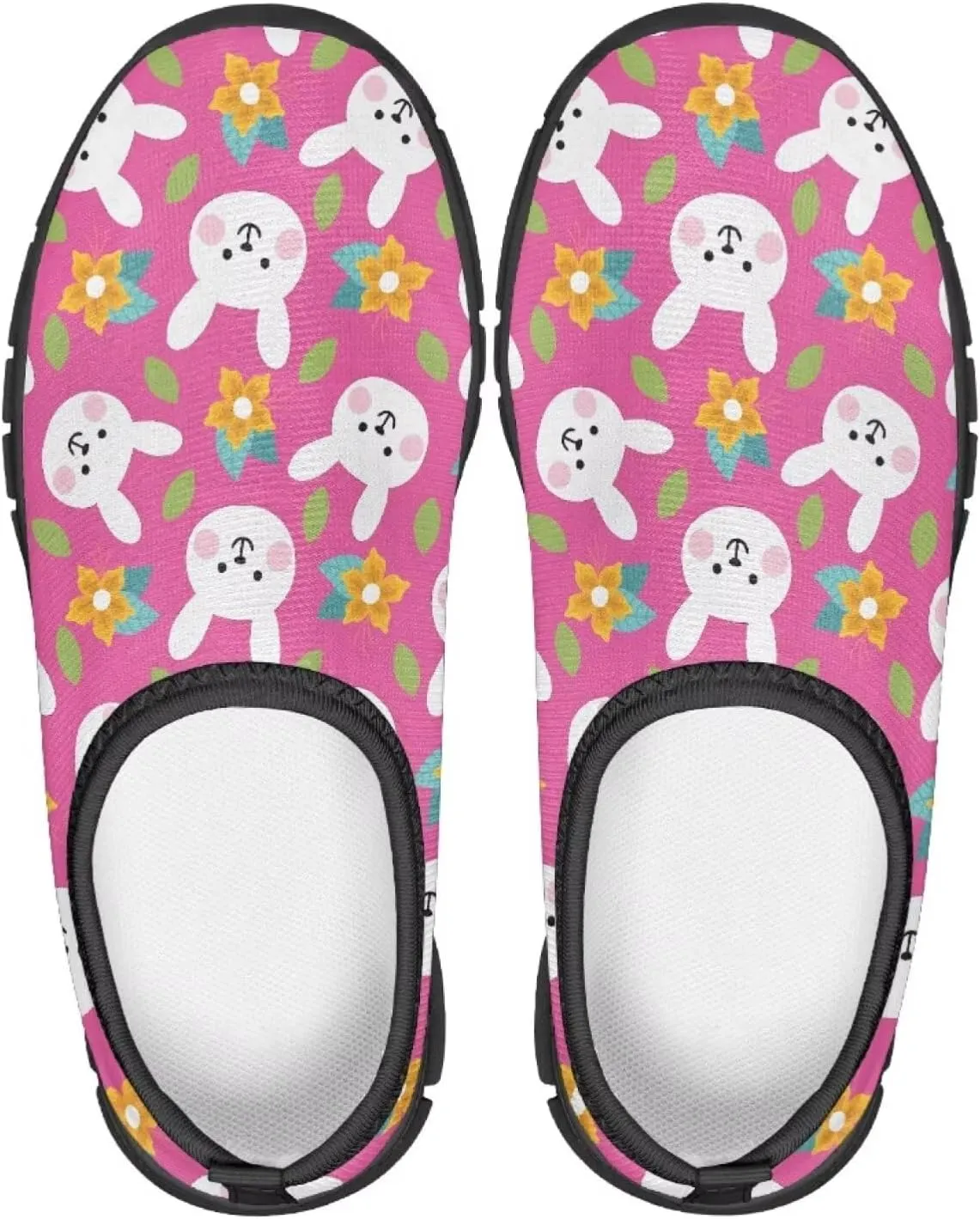 Easter Print Running Shoes Polyester Fabric Sneakers for Boys and Girls Breathable Casual Shoes Laceless Lightweight Shoes
