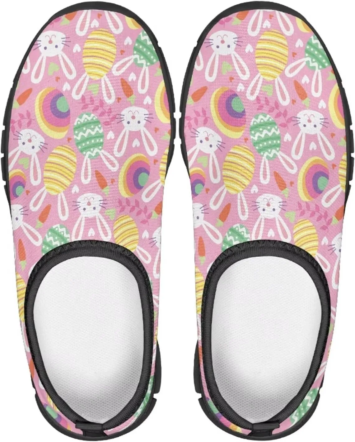 Easter Print Running Shoes Polyester Fabric Sneakers for Boys and Girls Breathable Casual Shoes Laceless Lightweight Shoes
