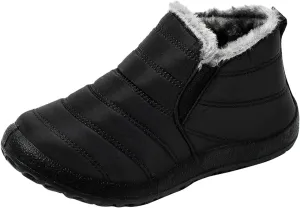 Eduavar Cowboy Boots for Women Cowboy Style, Western Boots Women Winter Snow Boots Casual Round Toe Warm Fleece Boots Shoes