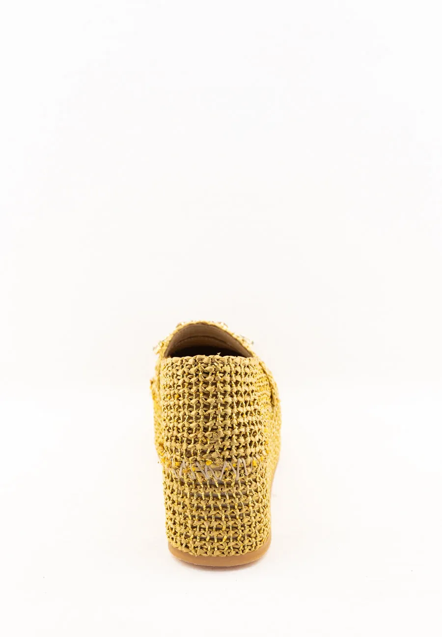 Espadrilles in rafia naturale con accessorio gioiello Fiorina