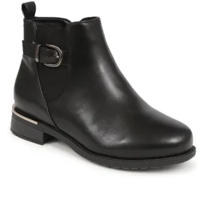 Extra-Wide Fit Buckle Detail Ankle Boots - WILLA / 324 177