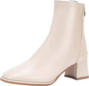 Fall Boots for Women 2024 Boots for Women Fashion Women Comfortable Solid Color Thick Sole Square Heels Short Boots
