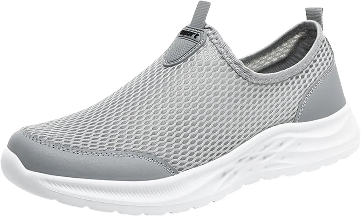 Fashion Summer Men Breathable Mesh Shallow Lace Up Casual Shoes Sneaker Odor Eliminator for Men's Sneaker (Grey, 9.5)