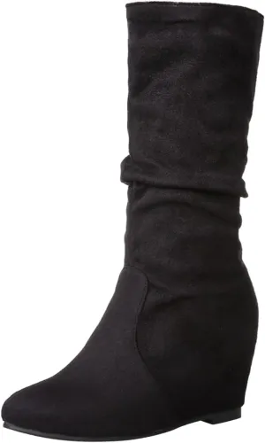 Fashion Women Mid Calf Boots Comfortable Casual Women Boots Ladies Fashion Retro Low Heels Suede Mid Calf Boots