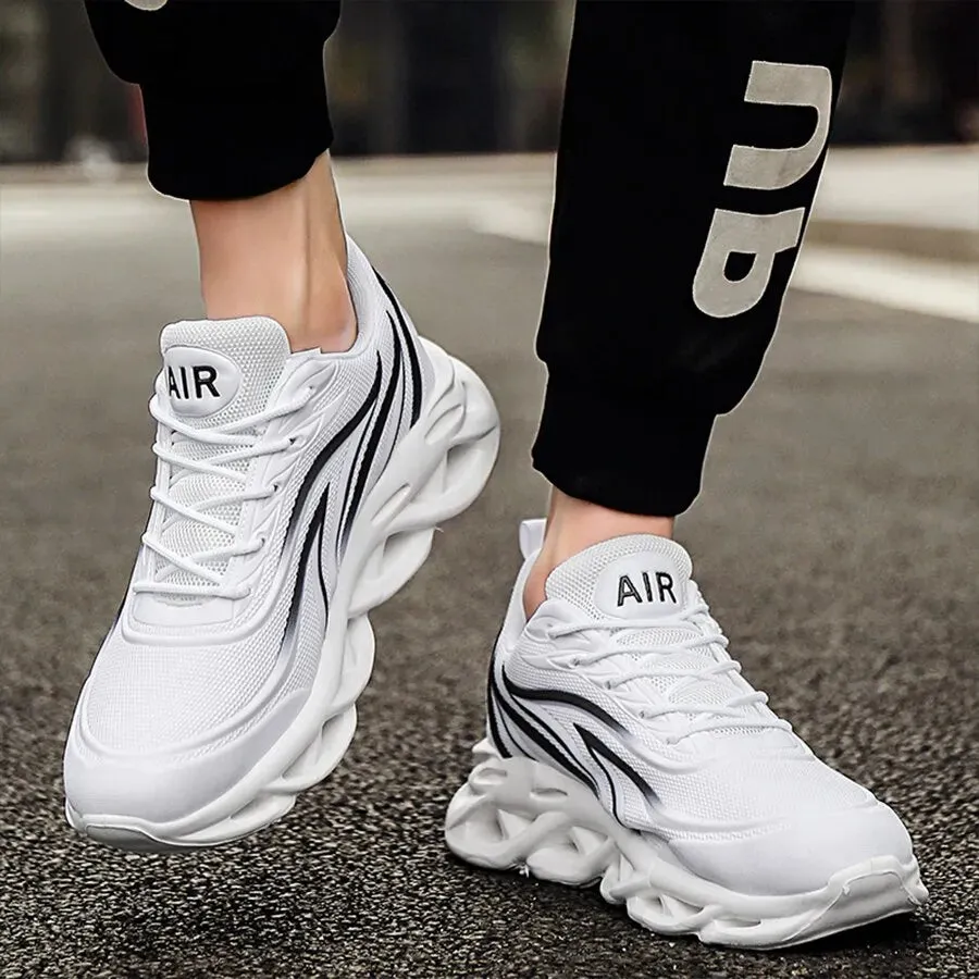 Flame Print Knit Sneakers for Men