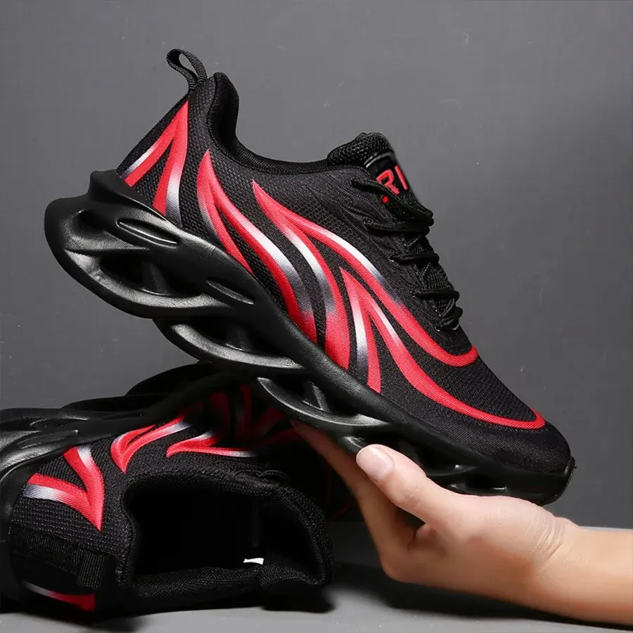 Flame Print Knit Sneakers for Men