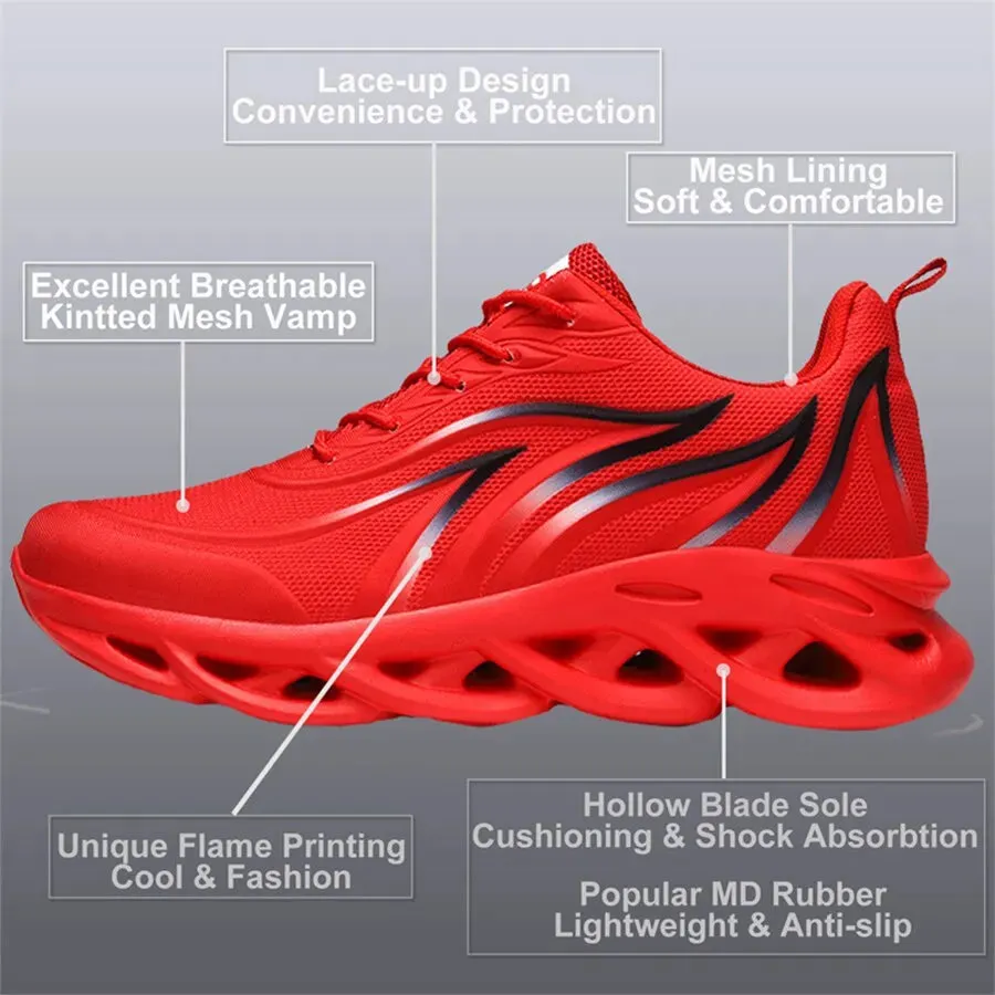 Flame Print Knit Sneakers for Men