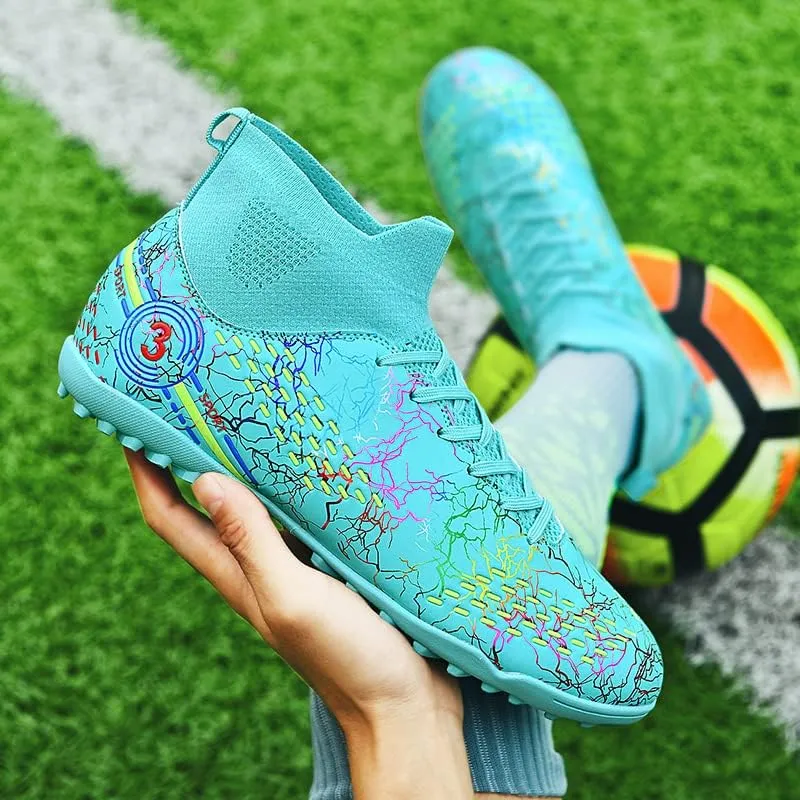Football shoes high top camouflage broken nail long nail professional non-slip training shoes male and female students youth football shoes