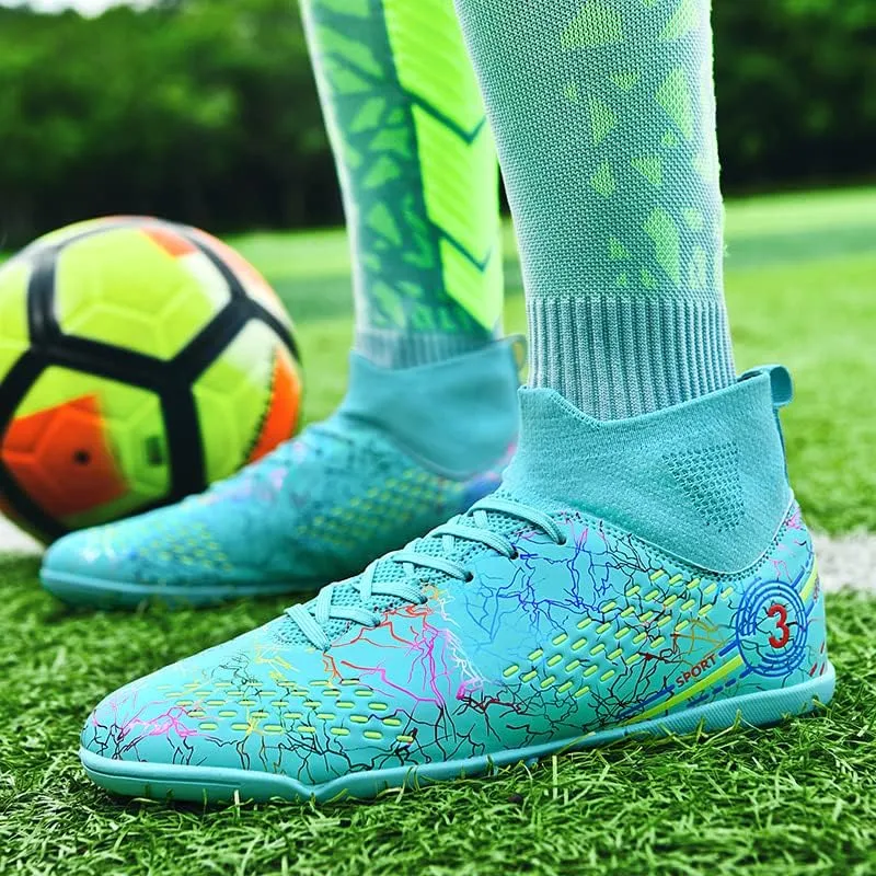 Football shoes high top camouflage broken nail long nail professional non-slip training shoes male and female students youth football shoes