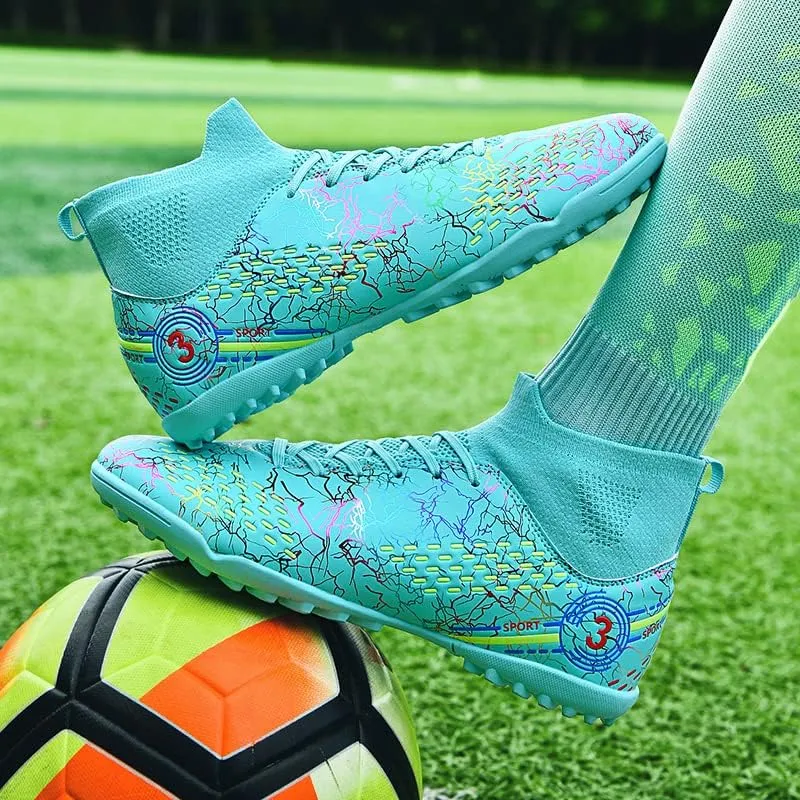 Football shoes high top camouflage broken nail long nail professional non-slip training shoes male and female students youth football shoes