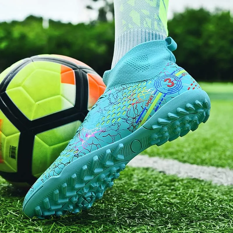 Football shoes high top camouflage broken nail long nail professional non-slip training shoes male and female students youth football shoes