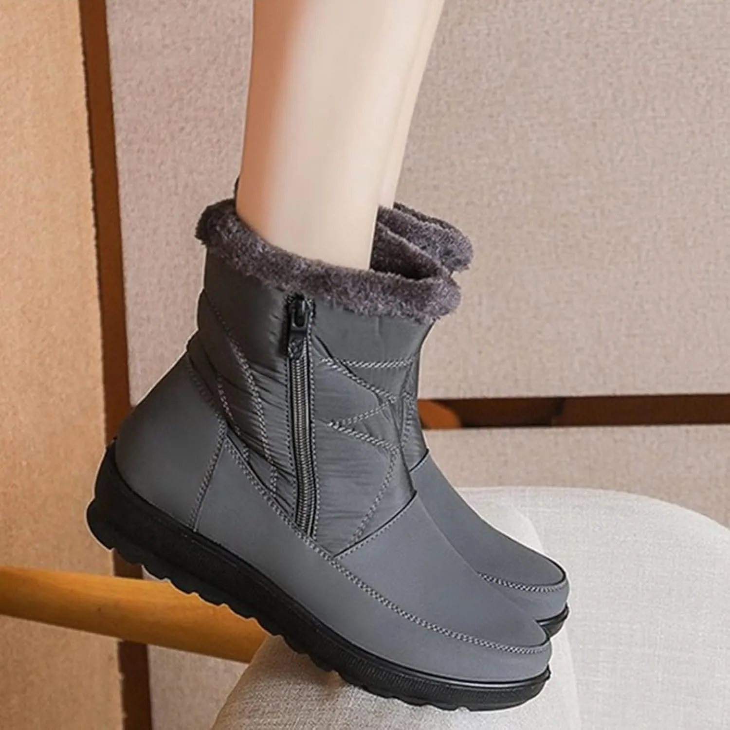 Furry Snow Boots for Women Zapatos Para Invierno Mujer Botas De Invierno Womens Duck Boots Winter Boots for Women Fashion Size 12
