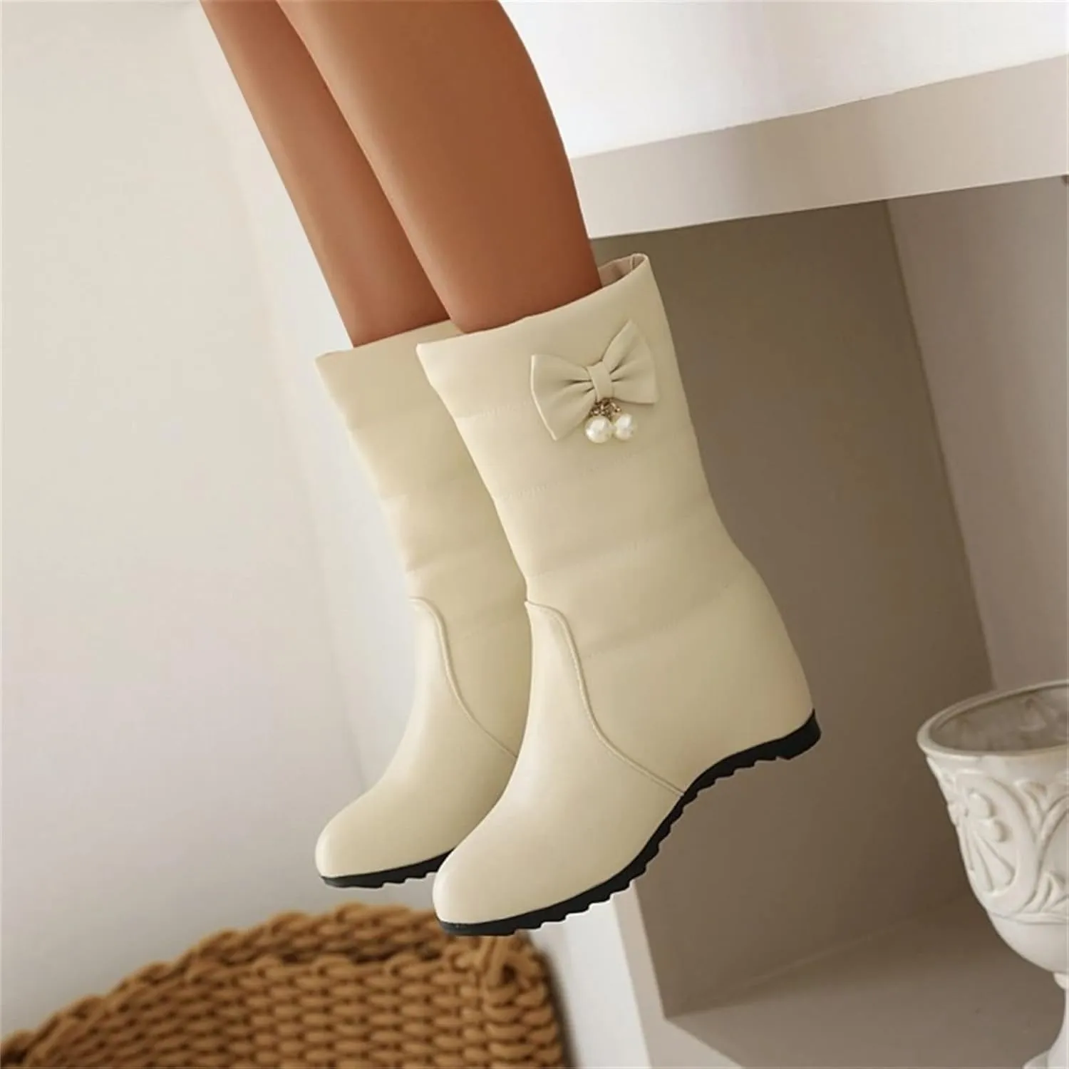 Gibobby Cowgirl Boots Women Retro Booties Cowboy Knee High Boots Chunky Heel Western Winter Tassel Boots 52