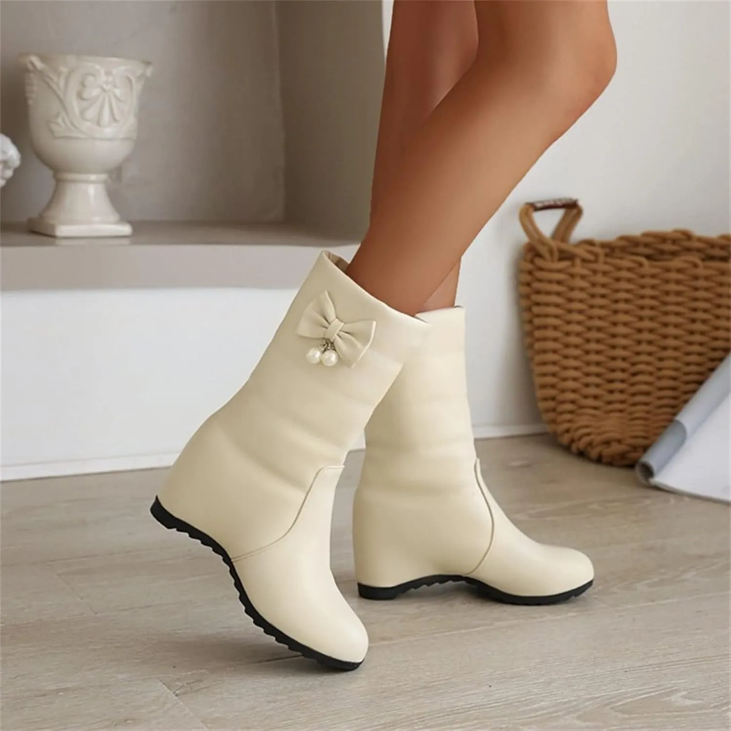 Gibobby Cowgirl Boots Women Retro Booties Cowboy Knee High Boots Chunky Heel Western Winter Tassel Boots 52