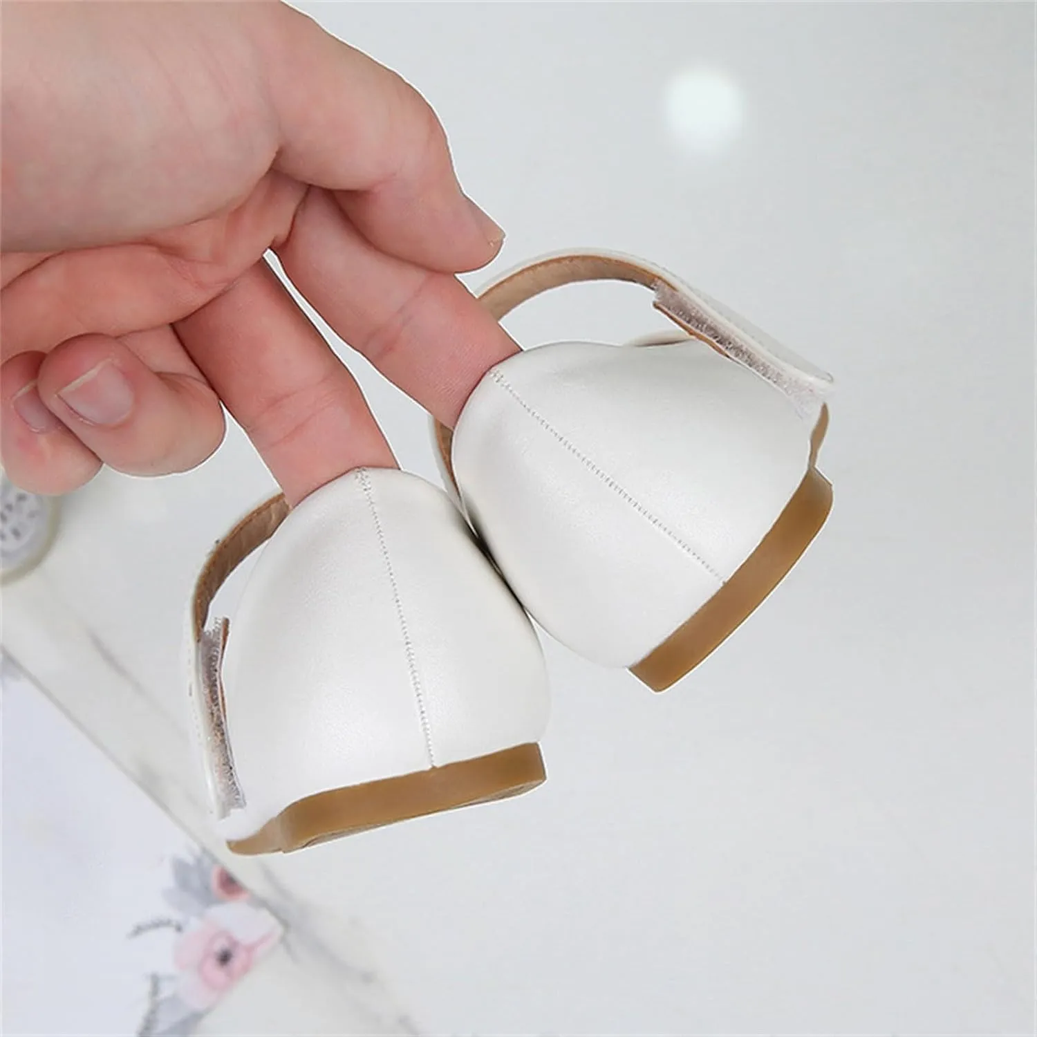 Girls Closed Toe Mary Jane Flat Big Kids School ??niform Dress Low Heel Princess Hook And Loop Dress Shoes