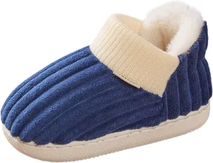 Girl's Cute House Slippers Memory Foam Indoor Elastic Cotton Slippers Comfy Fuzzy Knitted Slip On Anti-Slip Shoes