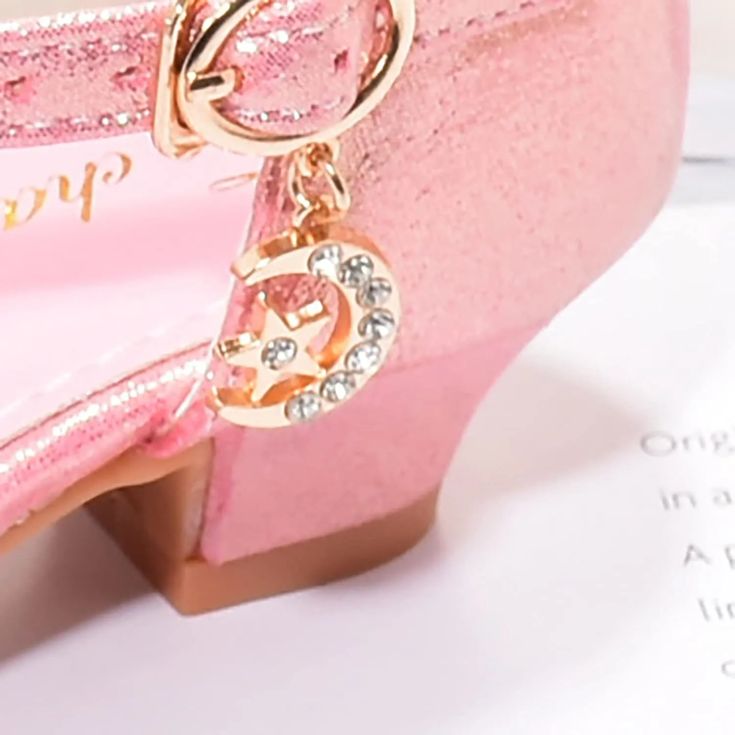 Girls Dress Adorable ??parkle Mary Jane Heel for Wedding Party Little/Big Kids Ankle Strap Ballerina Flat