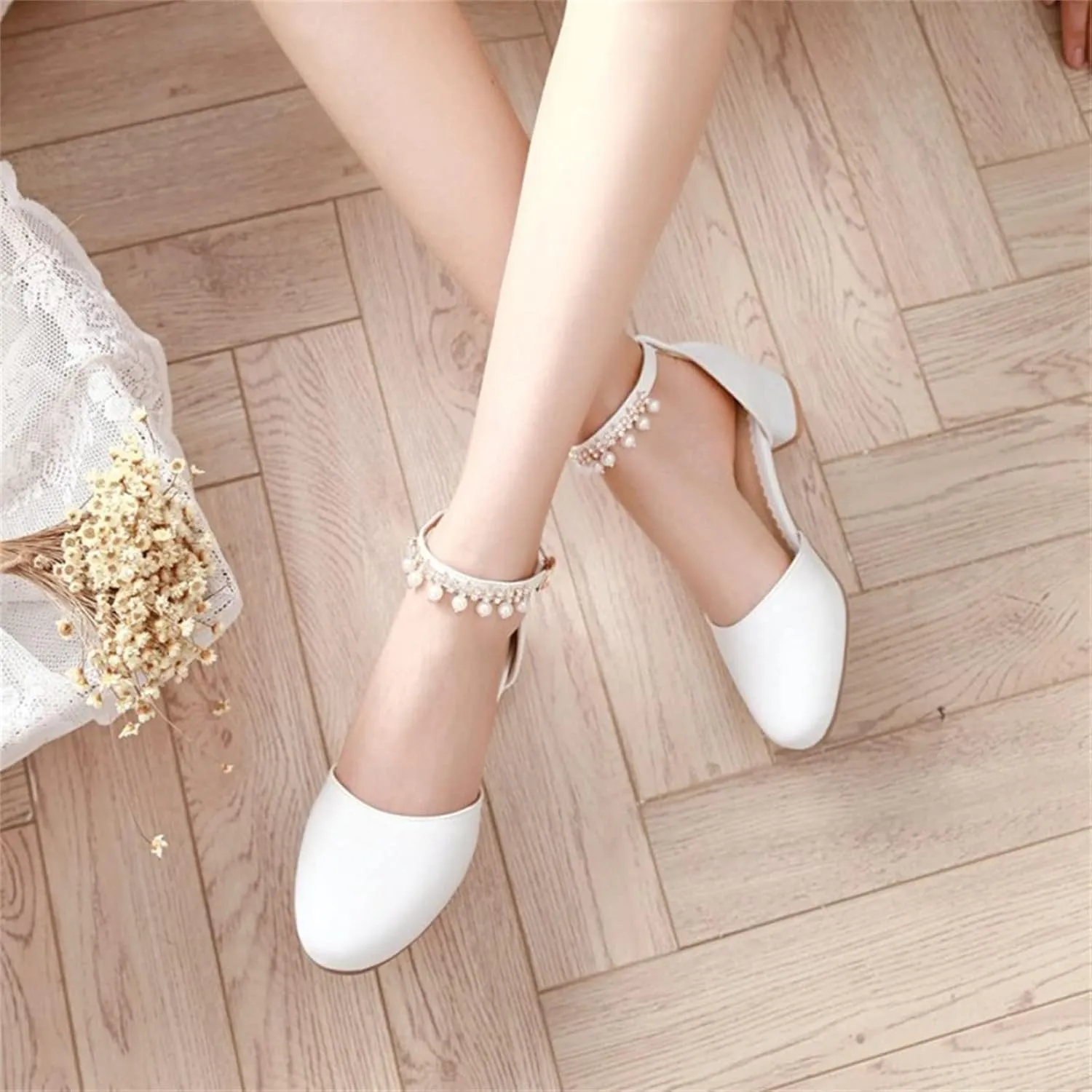 Girls Dress Closed Toe Chunky High Heels Sandal Ankle Strap Wedding Party Pump Big Kids Soft Sole Shoes