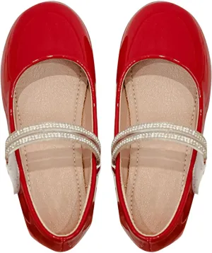 Girls Dress Shoes Paten?? Ballerina Flat?? Kids Toddler Girls Mary Jane Low Heels Student Uniform Shoes for School