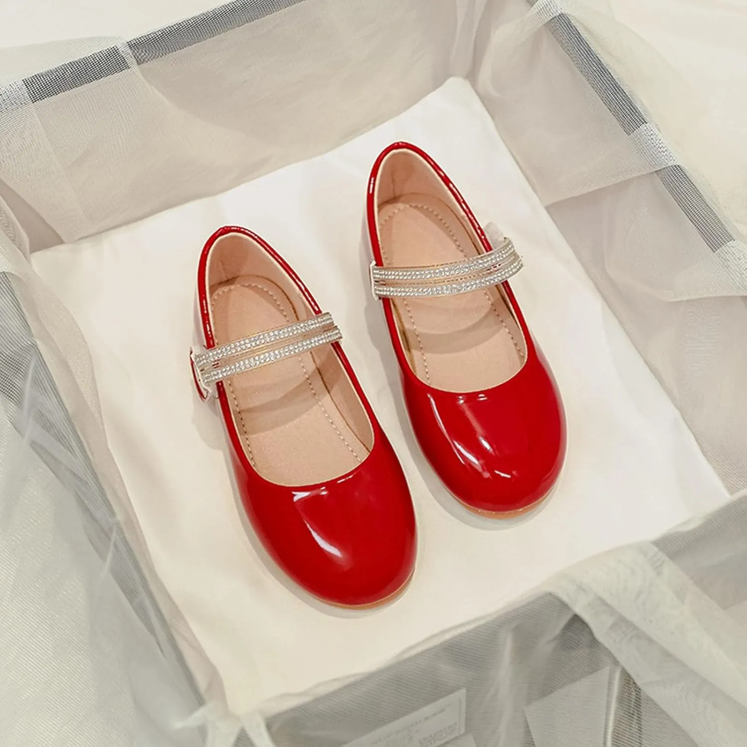 Girls Dress Shoes Paten?? Ballerina Flat?? Kids Toddler Girls Mary Jane Low Heels Student Uniform Shoes for School