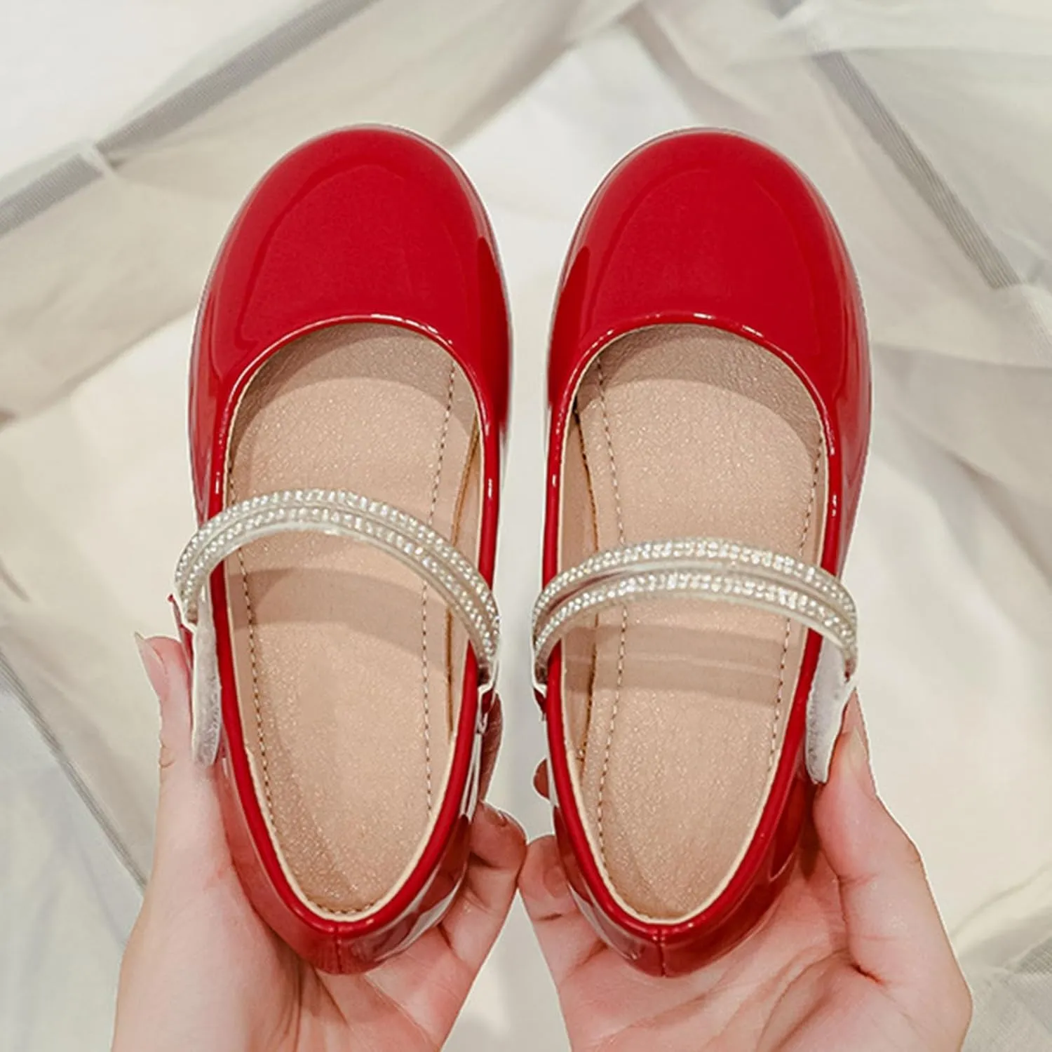 Girls Dress Shoes Paten?? Ballerina Flat?? Kids Toddler Girls Mary Jane Low Heels Student Uniform Shoes for School