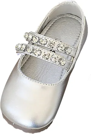 Girls Leather Flat?? Mary Jane Dress Shoes with Pearl Strap Kids Wedding Part?? School ??niform ??occasins Shoes