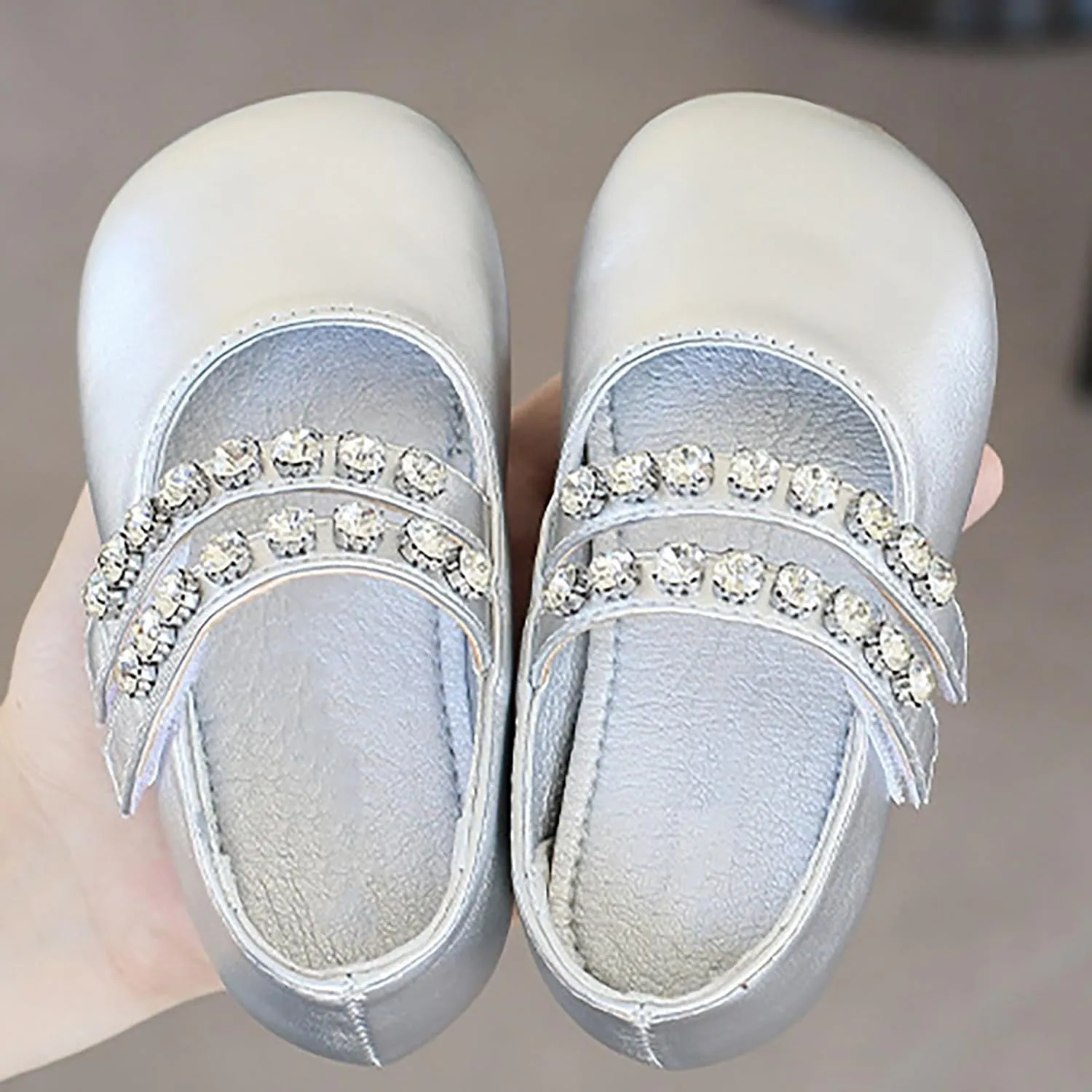 Girls Leather Flat?? Mary Jane Dress Shoes with Pearl Strap Kids Wedding Part?? School ??niform ??occasins Shoes