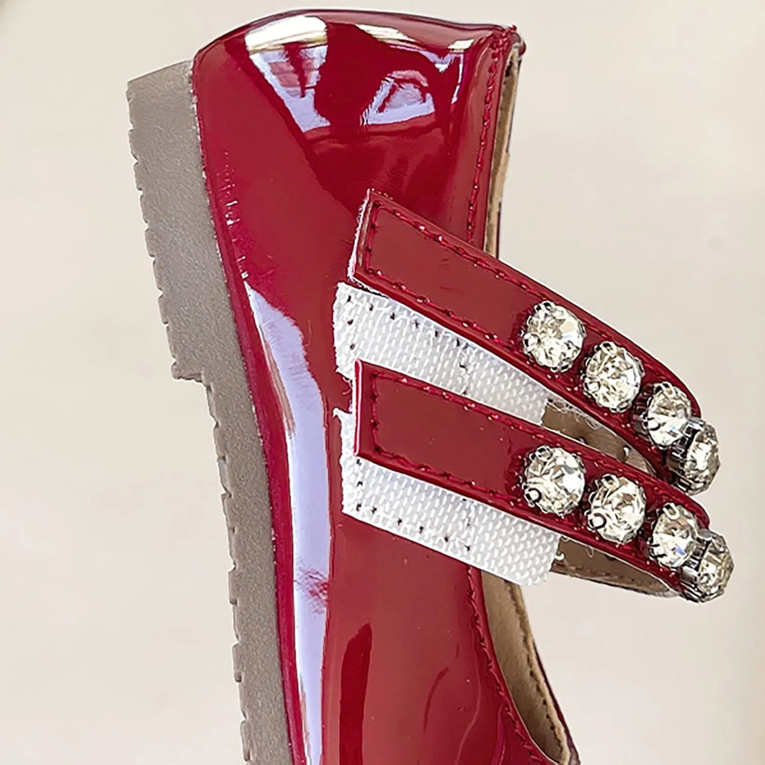 Girls Leather Flat Mary Jane Dress Shoes with Pearl Strap Kids Wedding Part School niform occasins Shoes