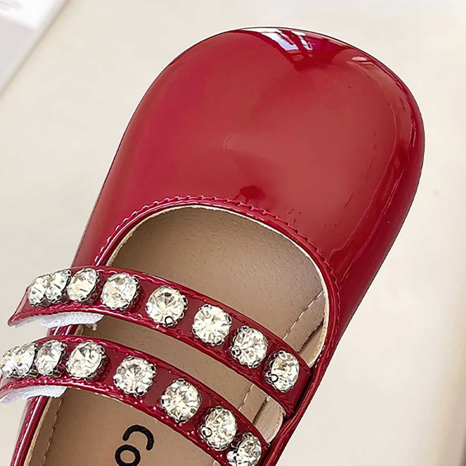 Girls Leather Flat Mary Jane Dress Shoes with Pearl Strap Kids Wedding Part School niform occasins Shoes