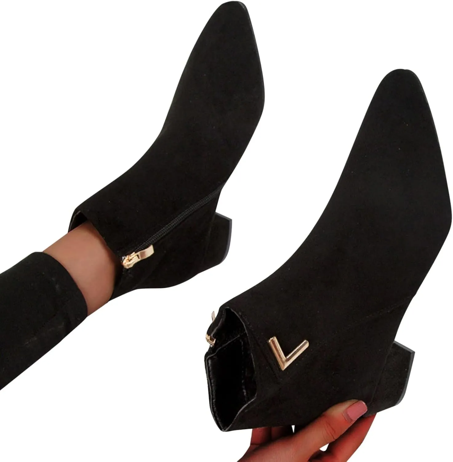 Glitter Ankle Boots White Ankle Boots Water Proof Boots for Women Womens Dress Boot Womens Black Ankle Boots Low Heel White Ankle Boots Low Heel