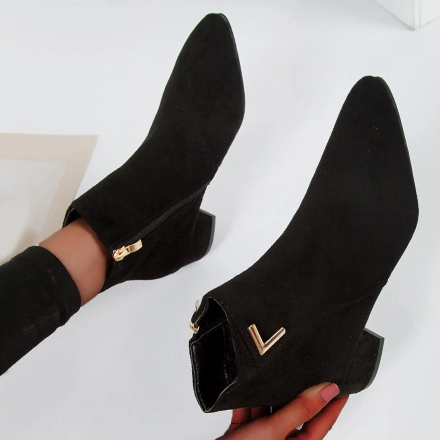 Glitter Ankle Boots White Ankle Boots Water Proof Boots for Women Womens Dress Boot Womens Black Ankle Boots Low Heel White Ankle Boots Low Heel