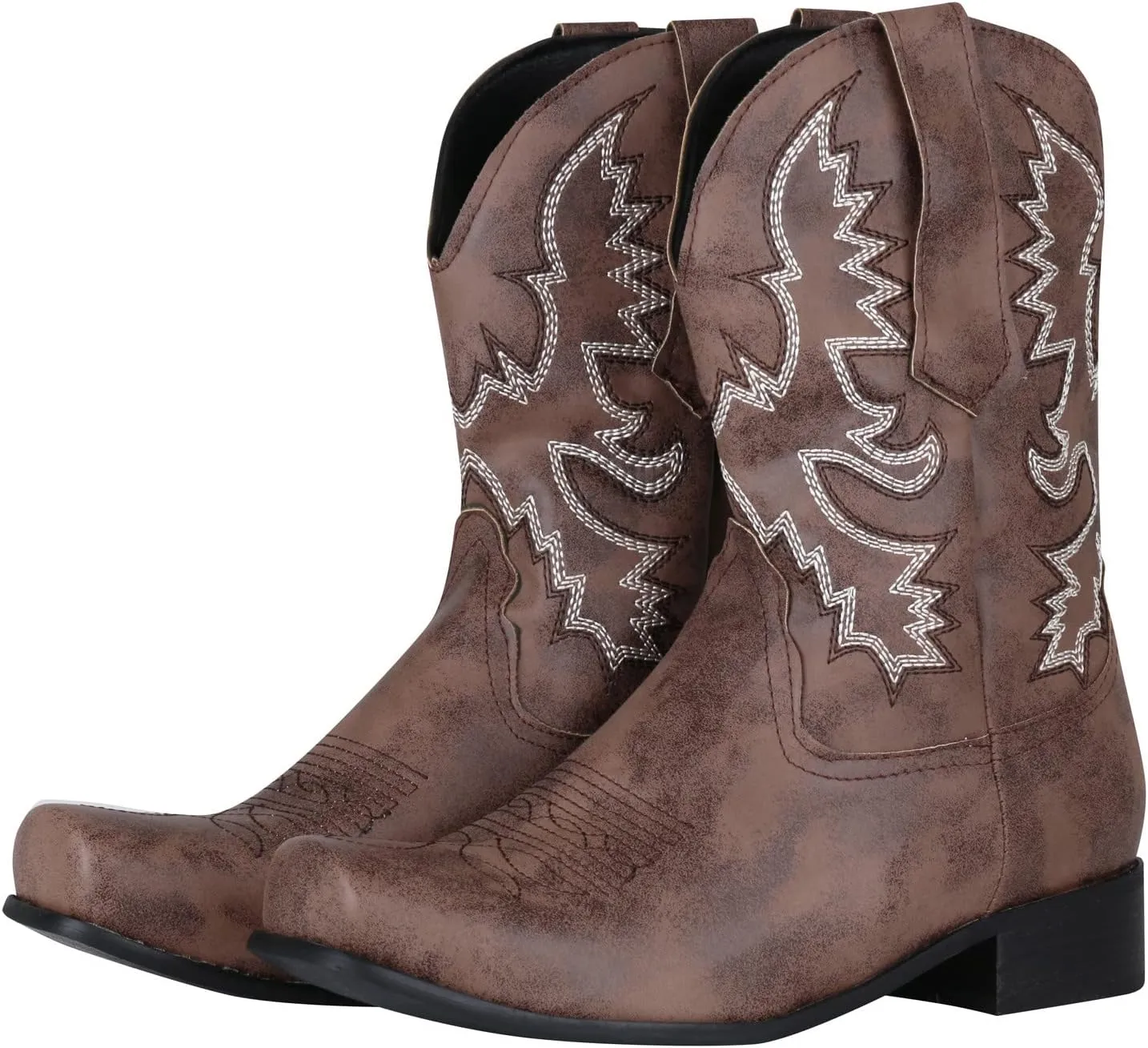 High-top Cowboy Boots for Men Leather Low-Heeled Boots Fashionable Men's Boots High-top Men's Shoes