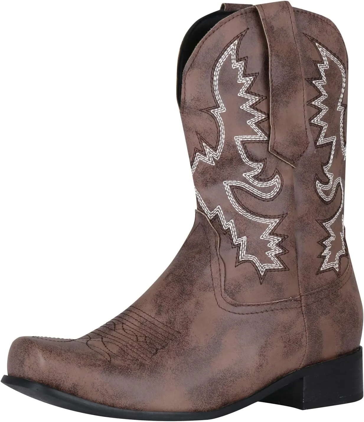 High-top Cowboy Boots for Men Leather Low-Heeled Boots Fashionable Men's Boots High-top Men's Shoes