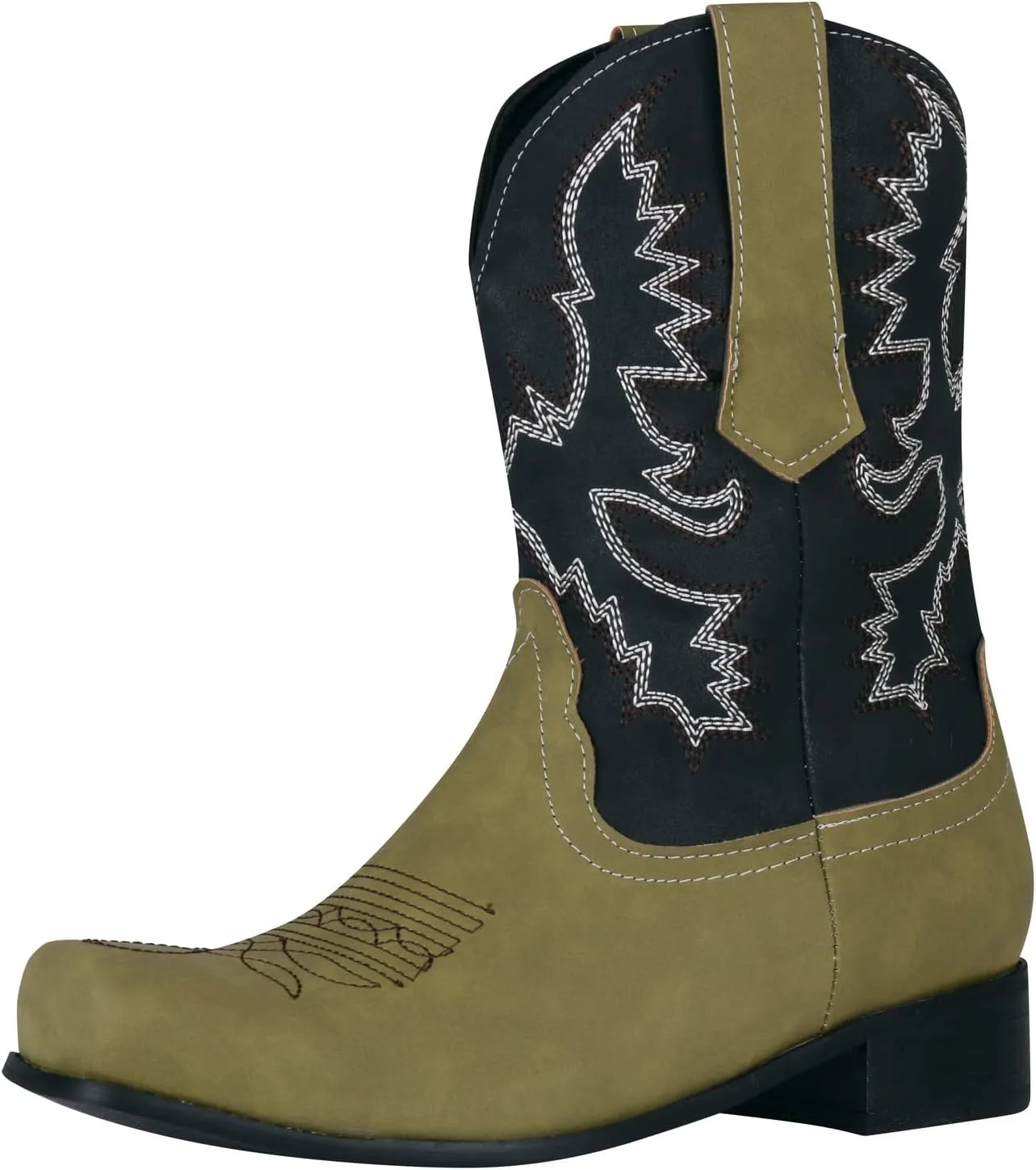 High-top Cowboy Boots for Men Leather Low-Heeled Boots Fashionable Men's Boots High-top Men's Shoes